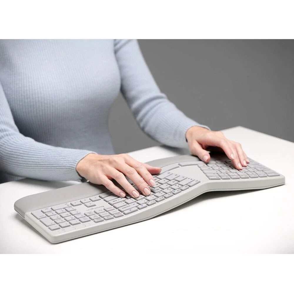 Kensington Pro Fit Ergo Wireless Keyboard Mouse Combo Grey Split Wrist Support